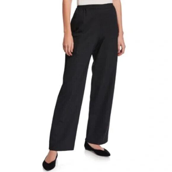 Eskandar Flat Front Straight Leg Trouser Pant Elastic Waist...